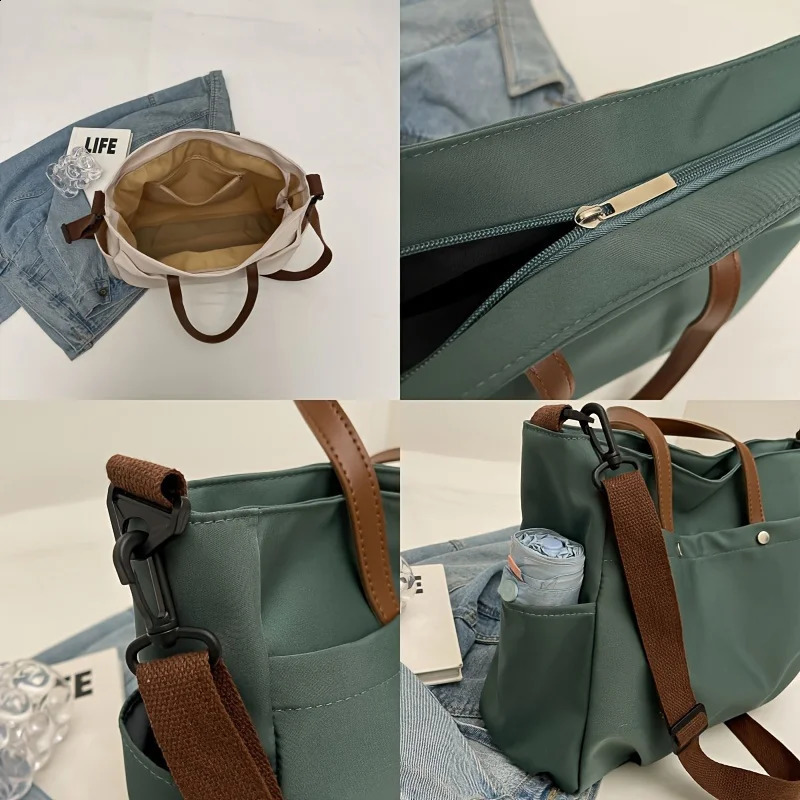 Large Capacity Nylon Material Tote Bag Casual And Simple Style Shoulder Bag For Women Daily Commute 240827