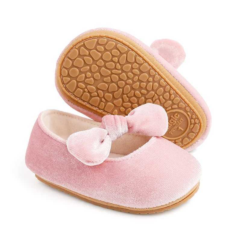 Baby shoes baby shoes girls shoes girls classic bow knot rubber sole non slip dress baby shoes toddler board shoes M240827