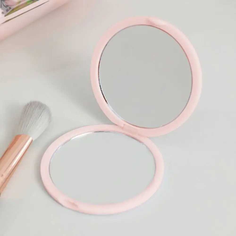 1Pc Mini Hand-Held Mirror Simple Folding Portable Pocket Mirror Plastic Cute Make-Up Mirror StudentXJ241213