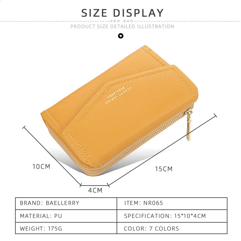 Baellerry Fashion Medium Womens Leather Wallet Top Quality Card Holder Black Coin Purses Green Wallets for Women 240827 66b3 4