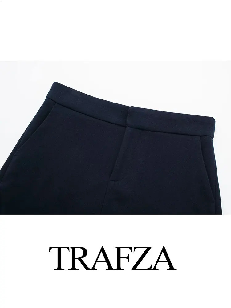 TRAFZA Spring Elegant Womens Short Satin Blazer Suit Zipper High Waist Womens Casual A-Line Loose Pleated Skirt 2-piece Set 240826