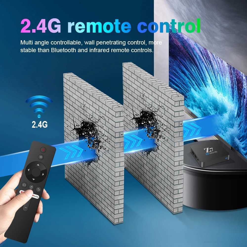 Smart Z7 Android TV Box 4K Ultra HD 2.4G Remote Control Dual WIFI Media Player Allwinner H313 2GB 8GBM240827