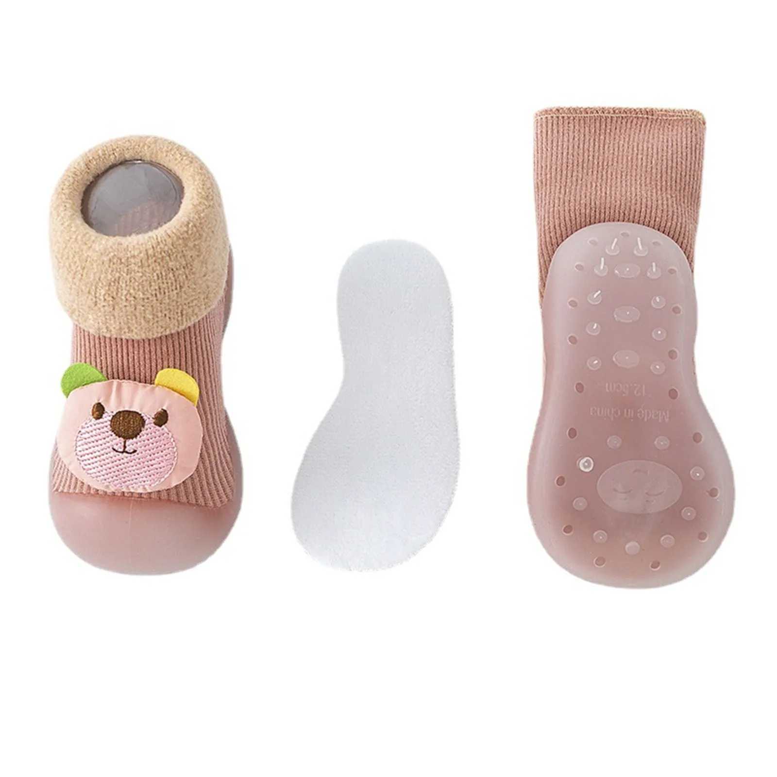 Neutral Socks and Shoes for Preschool Girls and Boys First Cartoon Animal Childrens Soft Bottom Anti slip Childrens Floor Socks M240827