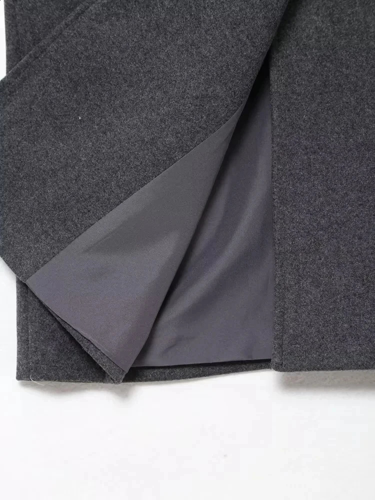 Kondala Womens Autumn Thick Long Coat Retro Vneck Sleeve Pocket Jacket Fashion Elegant 240826