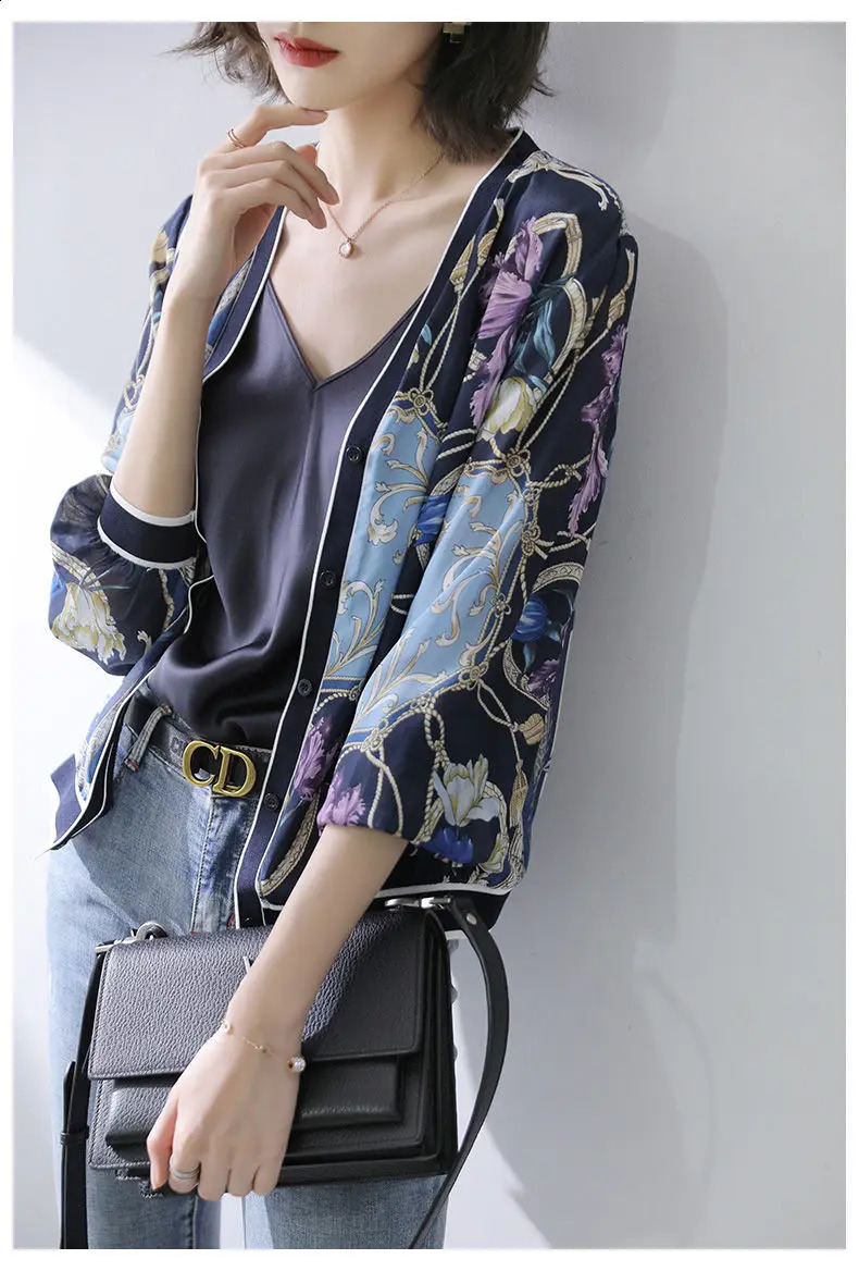 Spring and summer warm and loose womens long sleeved patched short sleeved jackets sun protection clothing thin top cardigans trend 240827