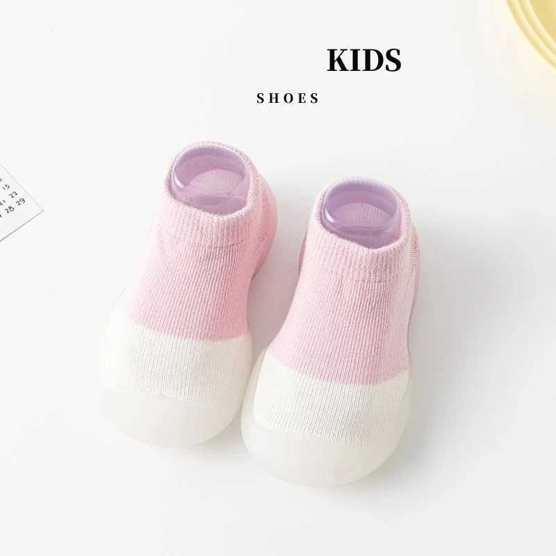 Babys first shoes toddler walking boys and girls childrens rubber soft soled flooring barefoot casual shoes knitted boots anti slip M240827