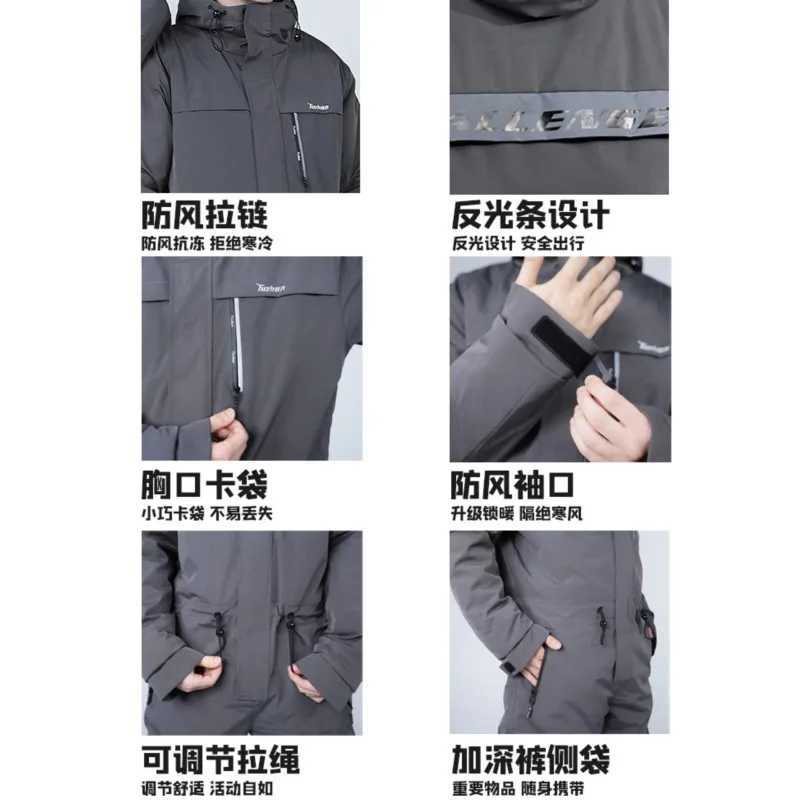 Skiing Suits Ski Suit Cold-Proof Mens and Womens One-Piece Outdoor Waterproof Windproof Snowboarding Suit H240826