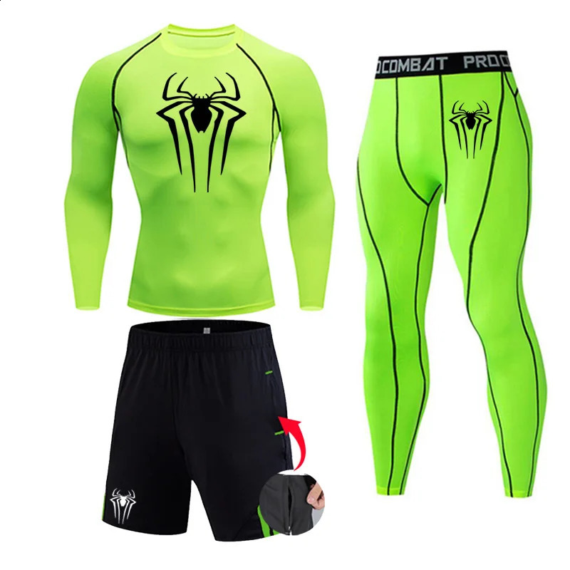 Mens Winter Thermal Underwear Second Skin Compression Sportswear Base Layer Fitness Tights rashgarda MMA Long Sleeves White 240826