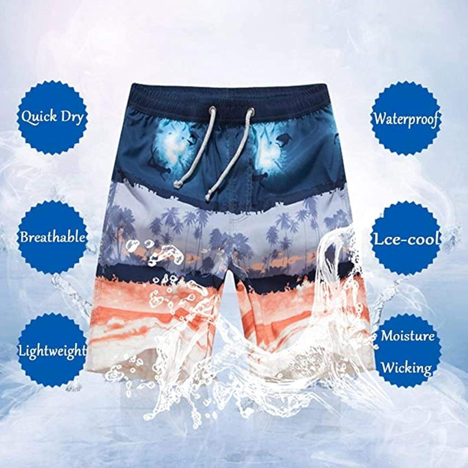Beach Pants For Men 3D Printed Mens Shorts The Snake Graphic Breathable Surfing