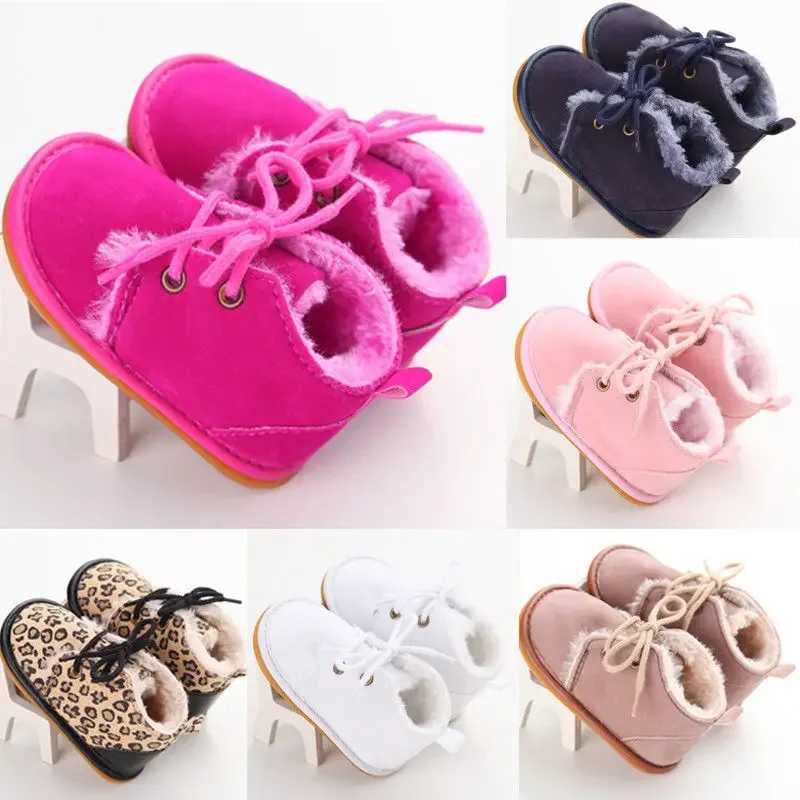 New Preschool Baby Boys and Girls Winter Fur Snow Boots Warm Shoes Boots Casual Panther First Step Walker Baby Shoes 0-18M M240827