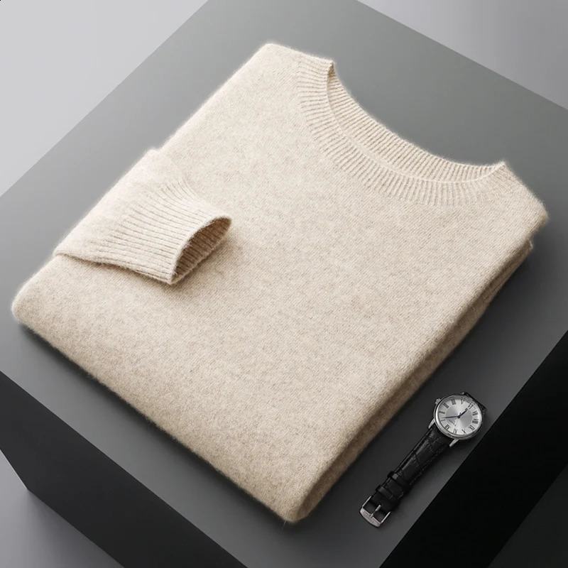 Autumn And Winter Cashmere Mens Semi-Turtleneck Wool Knitted Bottoming Shirt Sweater Thickened And Warm 240826