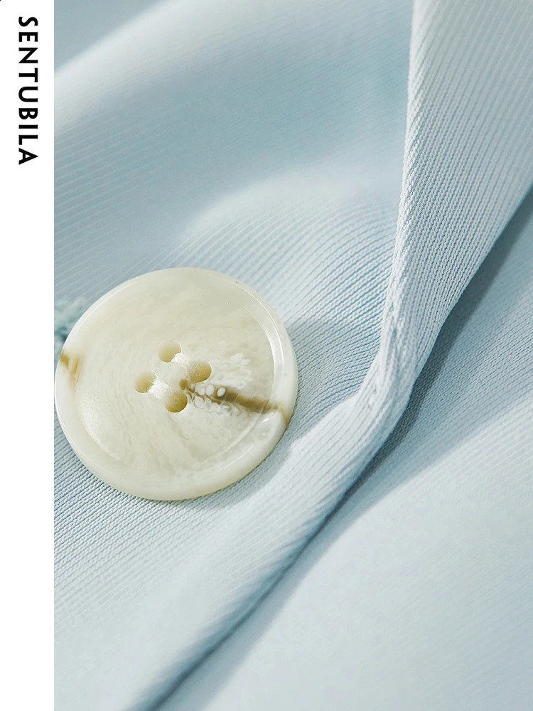 SENTUBILA Blazer Two Piece Pants Sets for Women Summer Office Ladies Short Sleeve Suit Jacket Baggy Straight Pant Set 131Z47112 240826