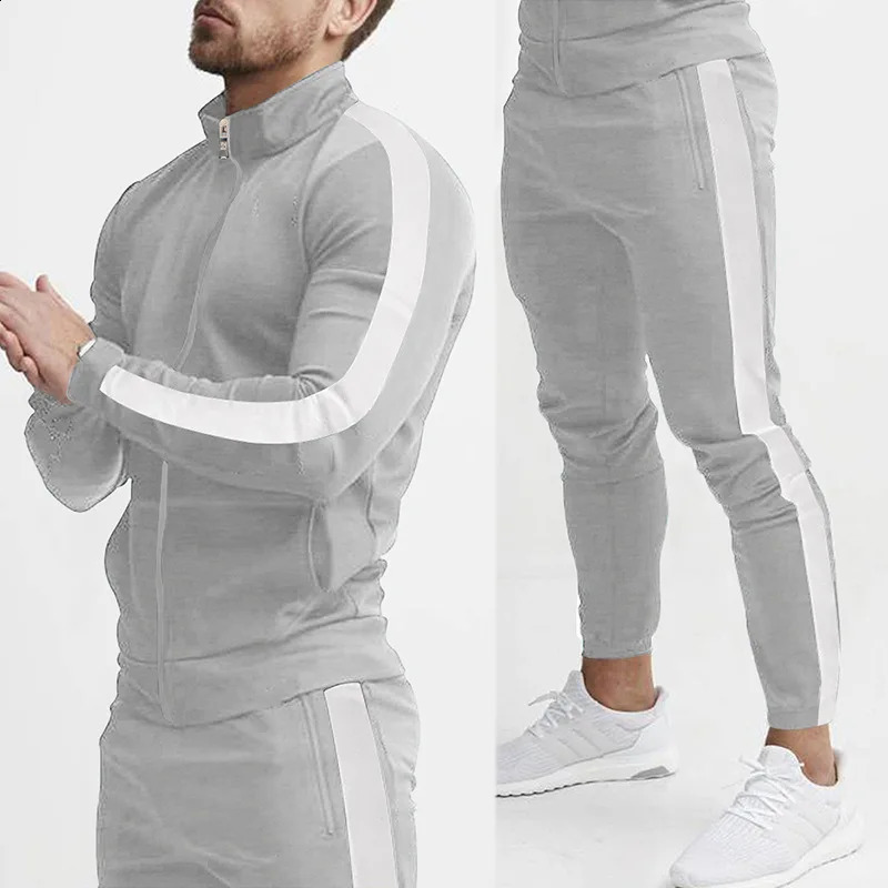 Europe United States autumn and winter casual mens sportswear color matching mens clothing 240827