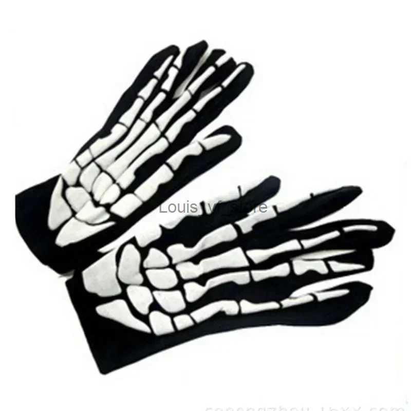 Fingerless Gloves 1 pair of mens gloves fashionable horror skull claw bone party supplies favored Halloween DIY decoration H240827 VQF0
