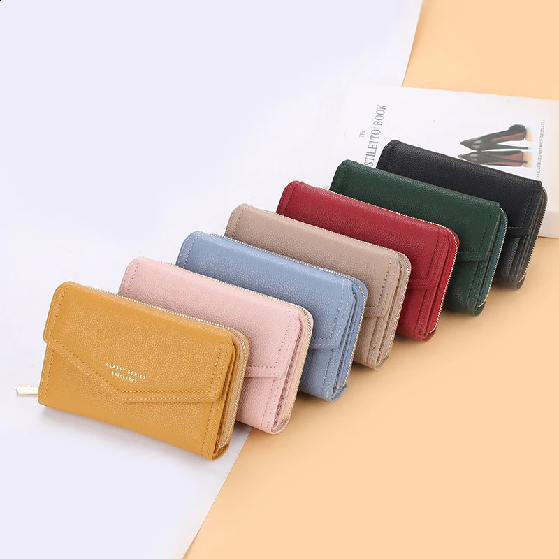 Baellerry Fashion Medium Womens Leather Wallet Top Quality Card Holder Black Coin Purses Green Wallets for Women 240827 66b3 4
