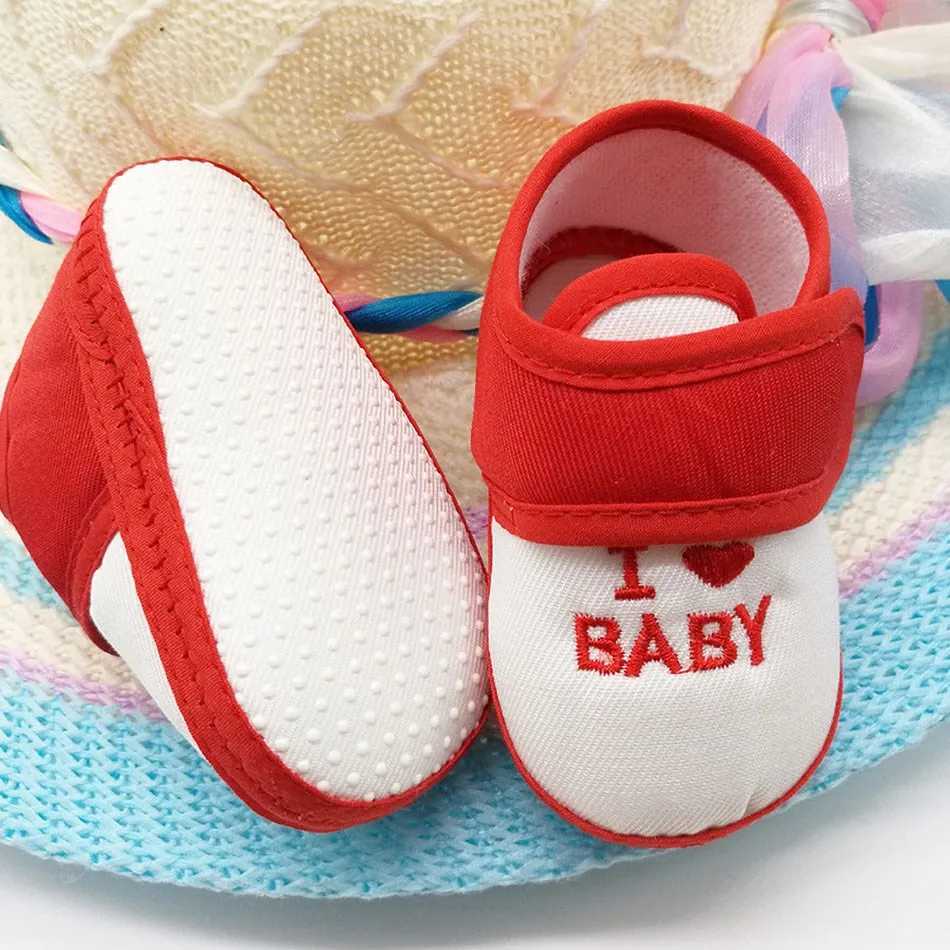 Boys and Girls Apartment Childrens Spring and Summer First Step Walker Newborn Heart Flower Bow Soft Bottom Slide Baby Bed Shoes 3-12 Months M240827