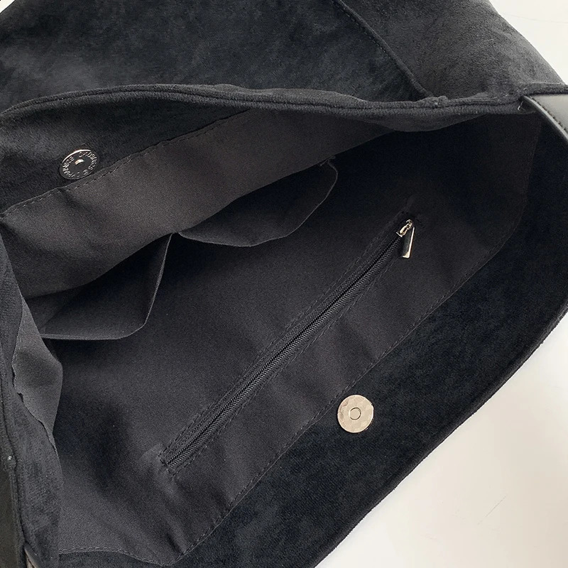 MEDIOW Korean Large Capacity Casual Bags For Women Handbags Purse 2023 In Faux Suede Nubuck Leather Shoulder 240826Z