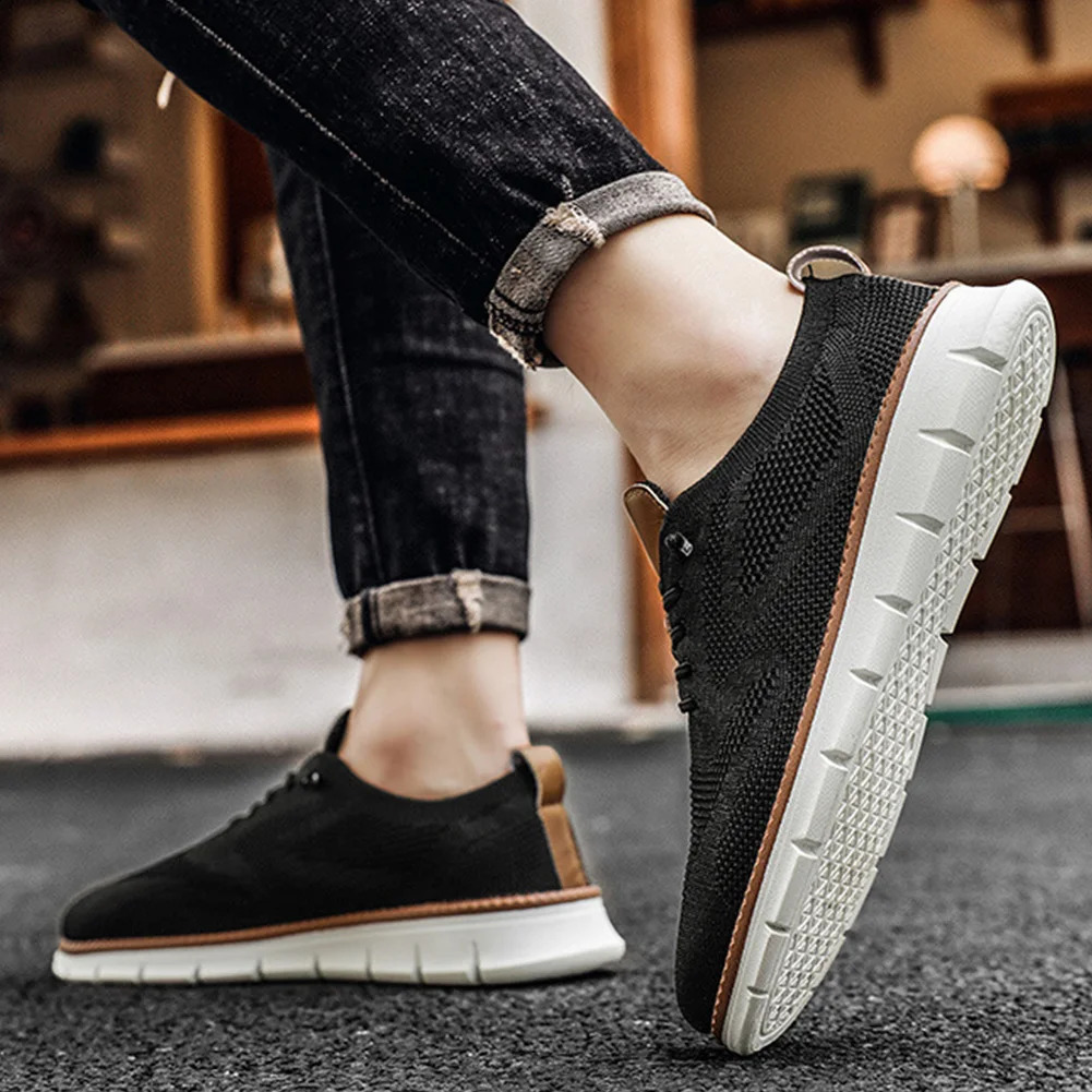 Mens mesh walking shoes jogging shoes breathable flat mesh sports shoes non slip lightweight sliding shoes arched support shoes 240827