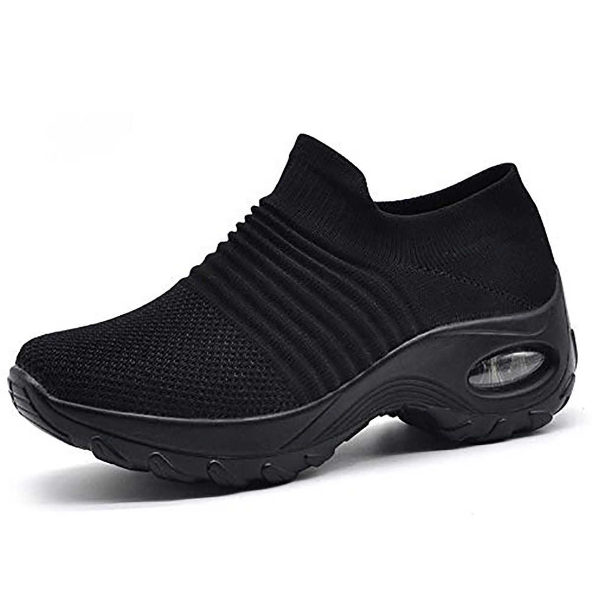 Lightweight Air Cushion Sole Chunky Sneakers - Breathable Mesh Upper, Low Top Design, Soft Insole, Womens Comfortable Running Shoes for Casual Walking