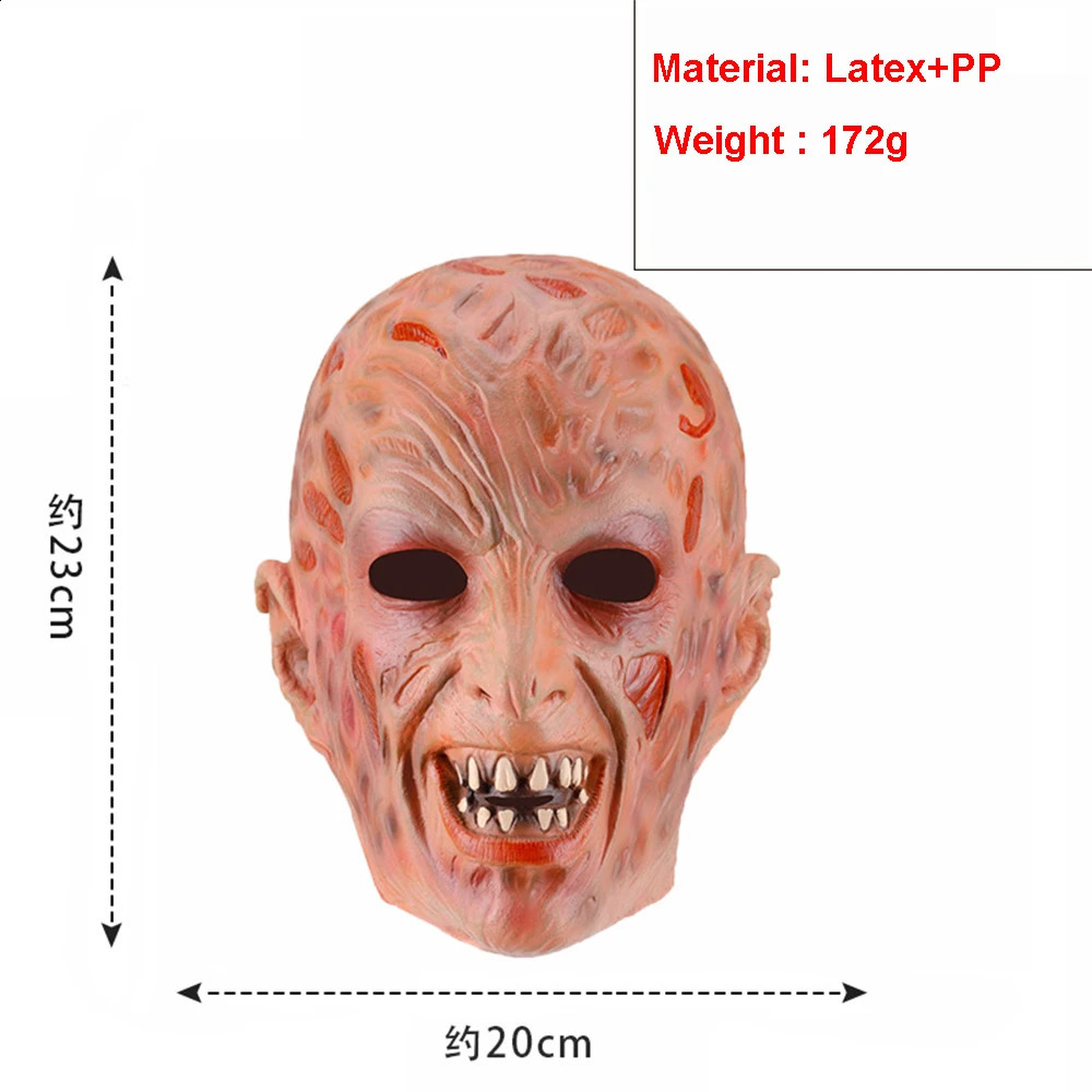 Freddie Krueger cosplay costume adult sweater red striped knitted top hat mask Freddie Krueger Halloween mens clothing 240827