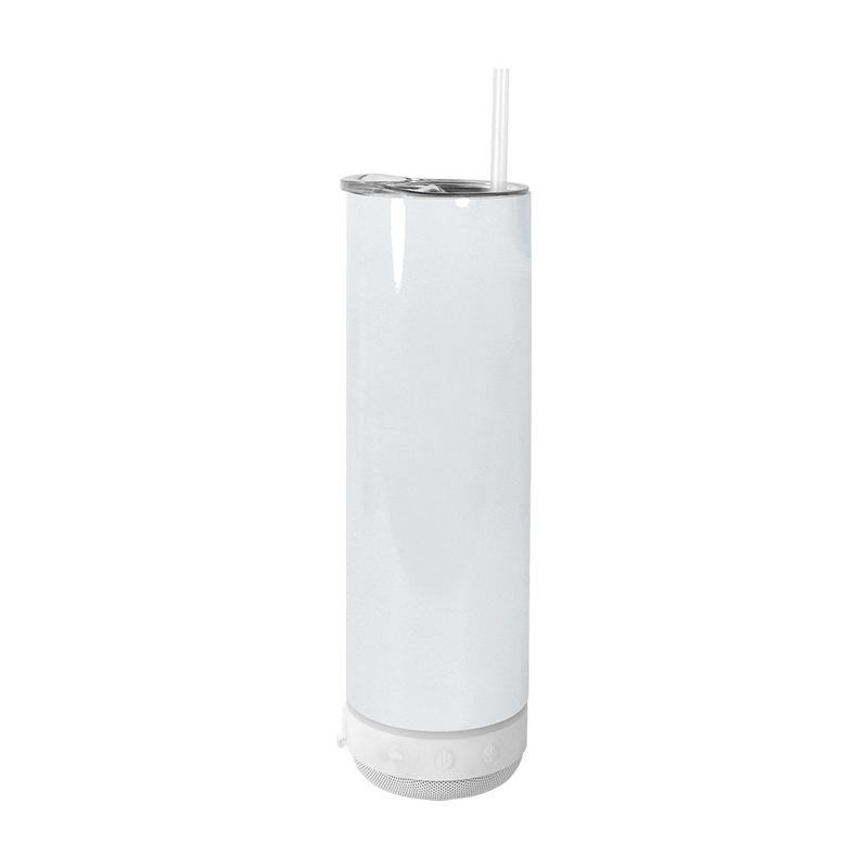 Sublimation 20Oz Bluetooth Speaker STRAIGHT Tumbler Wireless Intelligent Music Cups Stainless Steel Smart Water Bottle With Straws DIY Slim