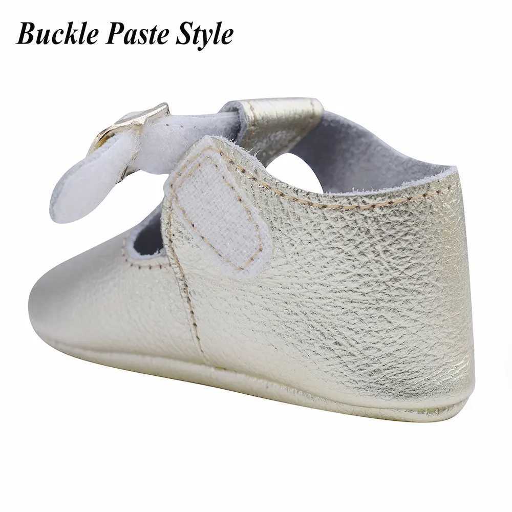 Authentic leather shoe buckle adhesive baby Moccasins soft Moccas baby children girls newborns first walking baby shoes M240827