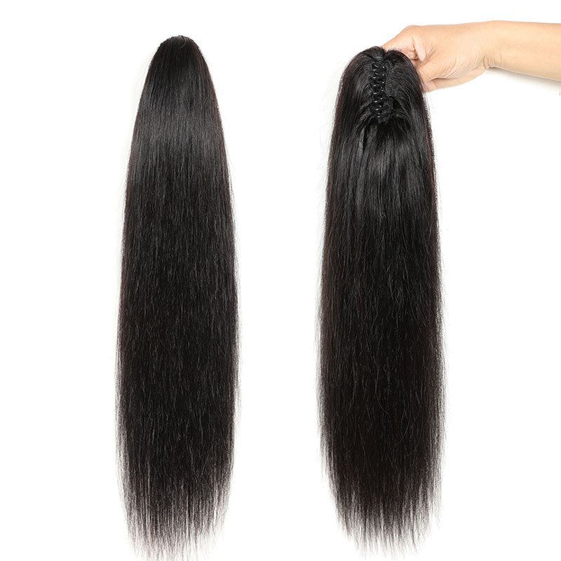 Claw In Ponytails Human Natural body wave Extension for Black women 100% Virgin Brazilian Hair Clip in wavy