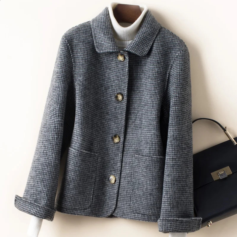 Elegant 100% wool coat womens jacket clothing ultrathin plain weave spring autumn 19077W751 240826