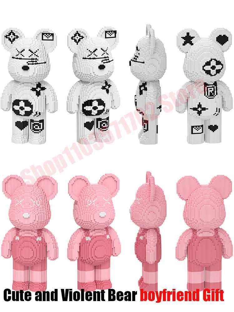 2024 Internet Celebrity MOC Tide Game Love Violent Bear Building Block Model Toy Brick Decoration Inquiry Wedding Gift Christmas Gift CL240827