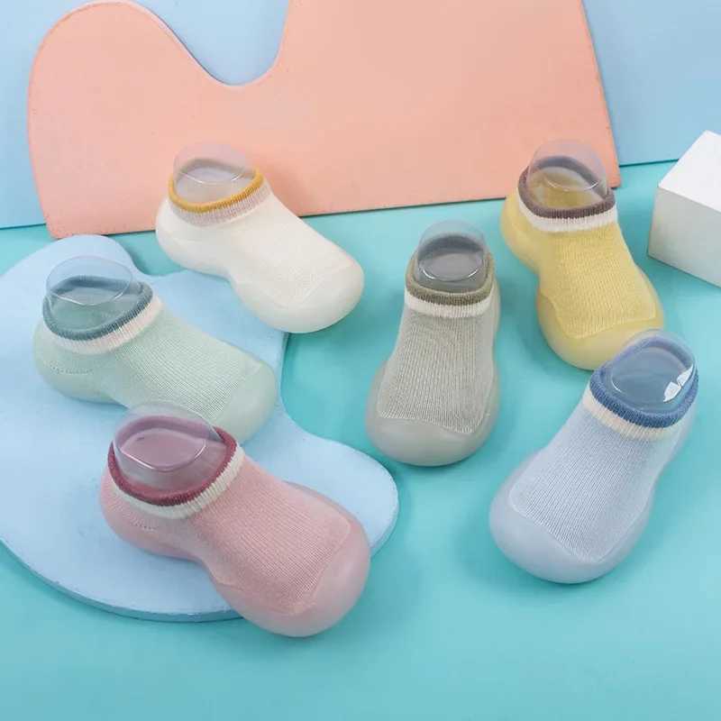 Baby boys and girls socks shoes unisex non slip flooring first mover childrens soft rubber sole baby and toddler solid color shoes M240827