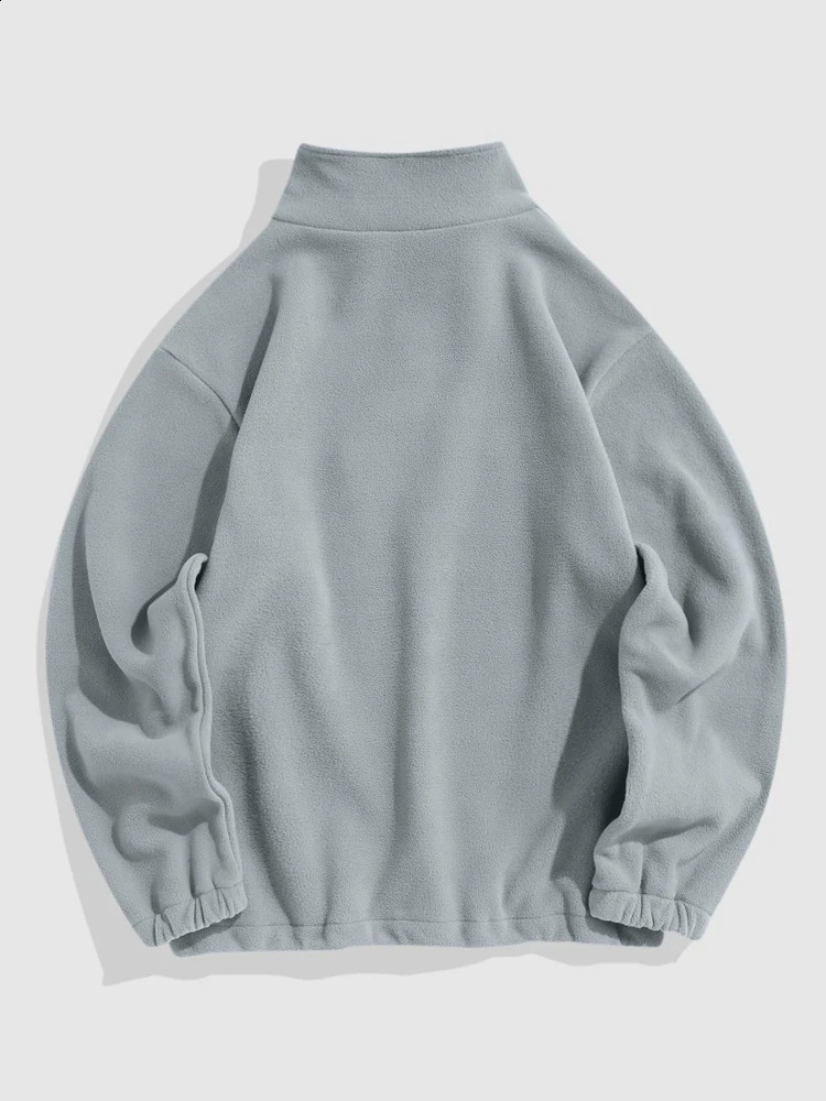 Mens Hoodie Camouflage Polar Wool Sweatshirt Alphabet Embroidery Street Clothing Zipper AutumnWinter Turtle Neck w240826