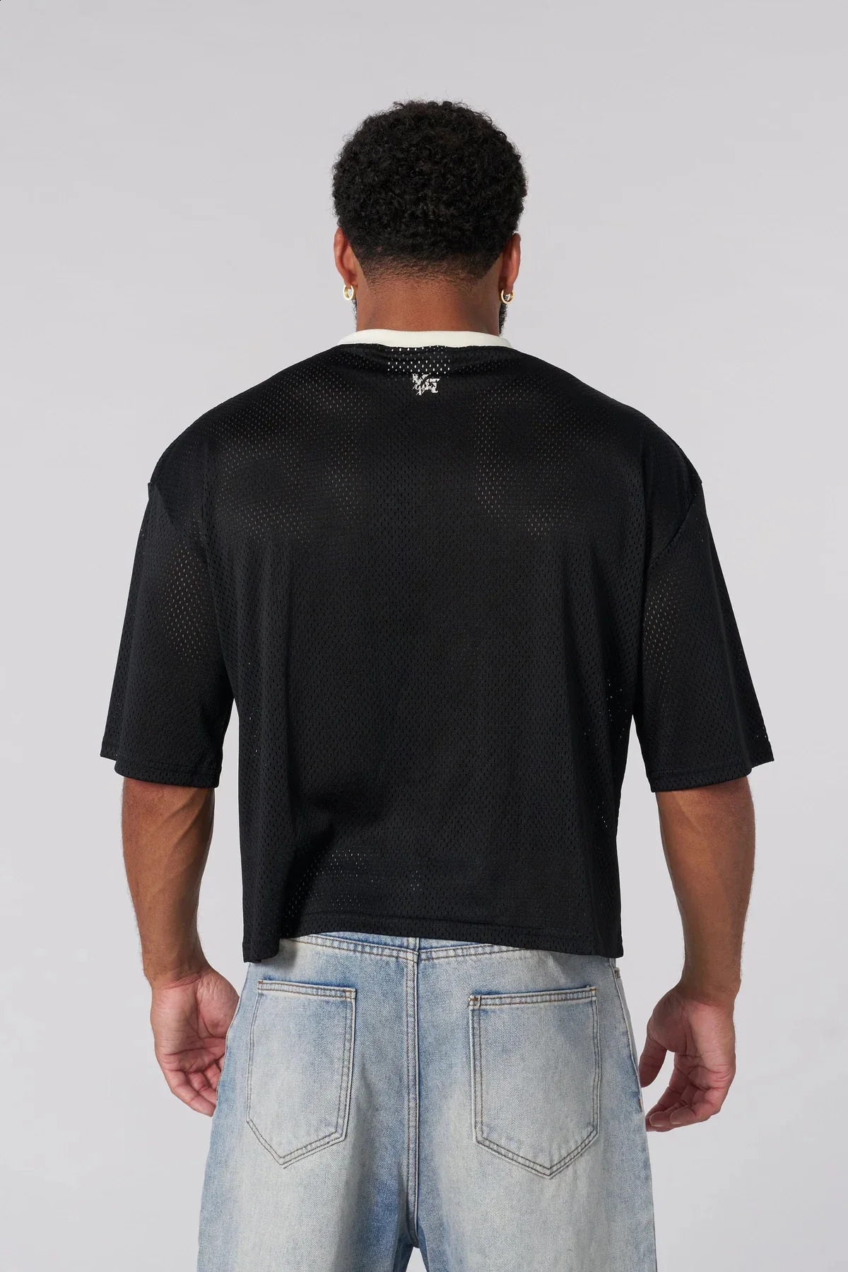 American style oversized Tshirt for mens sports and fitness fast drying breathable large mesh printing Vneck casual short sleeved shirt 240827
