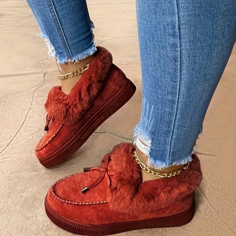 Warm & Cozy Women's Thermal Ankle Boots - Soft Plush Lining, Water-Resistant, Anti-Slip Sole, Comfortable Fit, Perfect for Winter, Snow, Ankle Hi