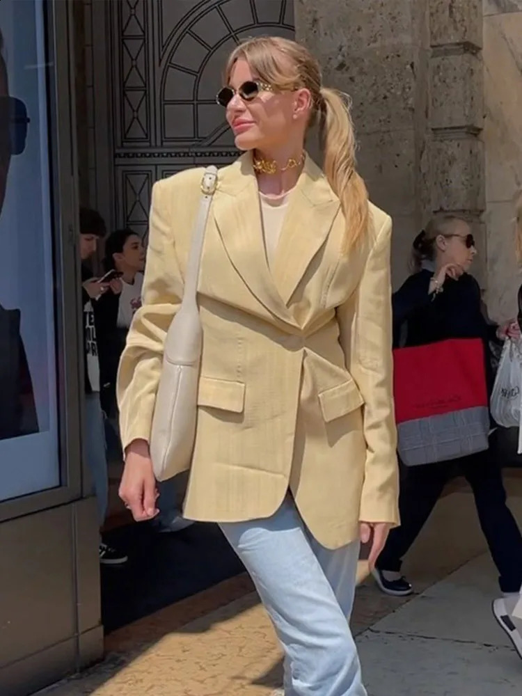 Elegant Lace Up Blazer Coat Pant Sets Women Khaki Slim Pocket Lapel Long Sleeve Coats Two Piece Set Fashion Autumn 240826