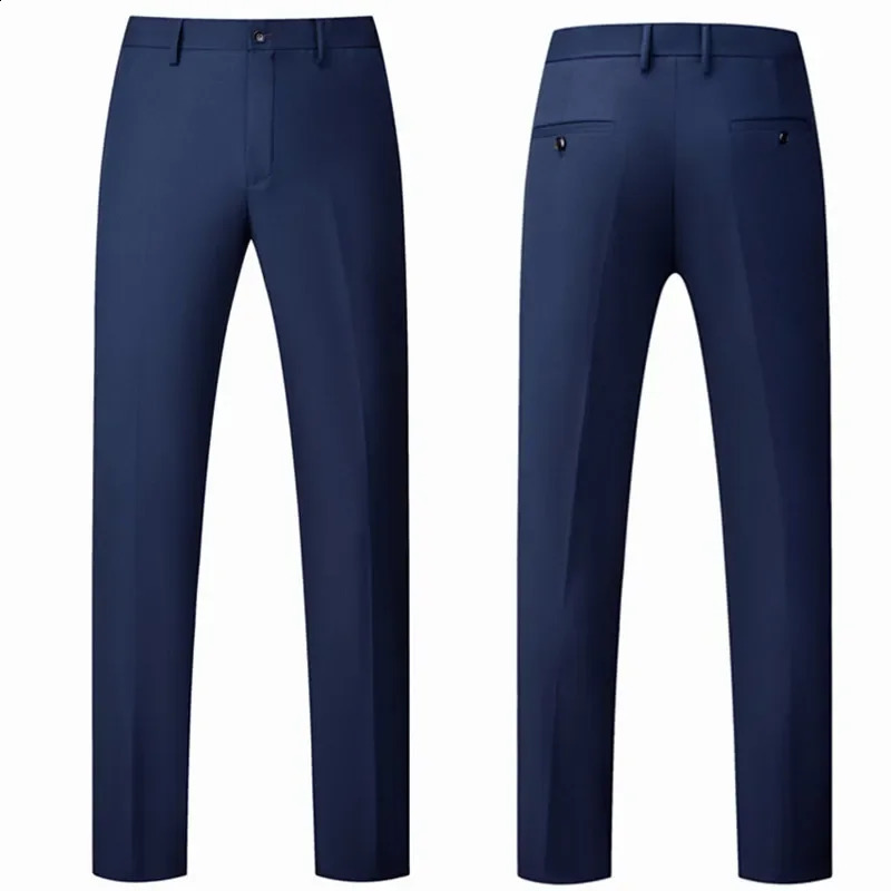 Plus Size 38 40 Mens Suit Pants High Quality Men Solid Color Slim Fit Dress Pants Slim Fit Office Business Men Trousers 16 Color 240827