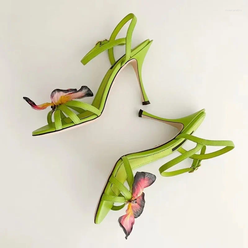 Dress Shoes Green Design ral Stiletto High Heel Sandals Wedding Women Buckle Lady 2024