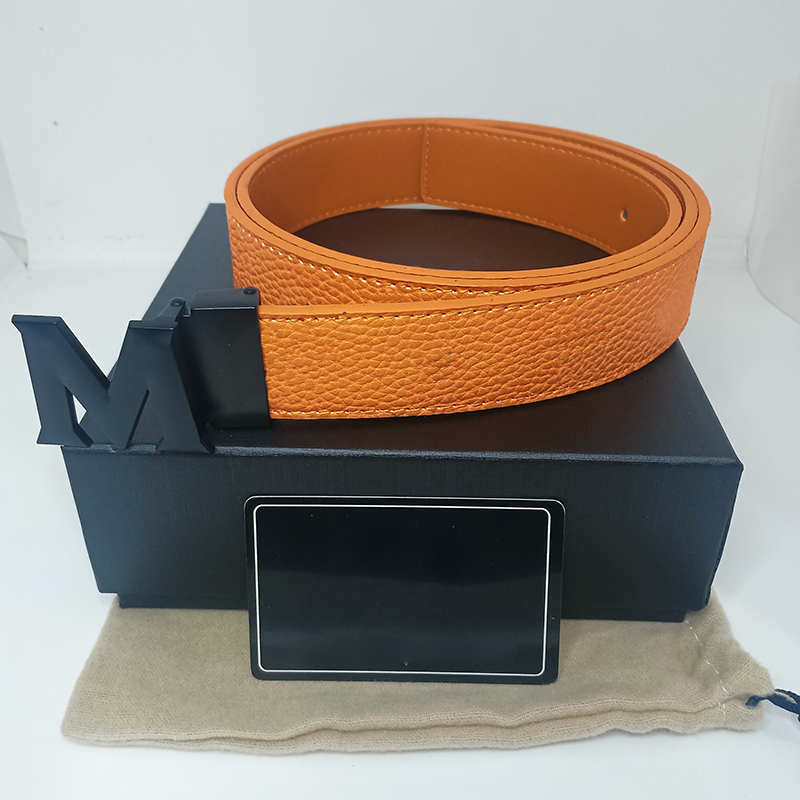 Mens belt women belt classical belts for women ashion business casual belt wholesale brown Black mens waistband womens metal buckle leather metallic