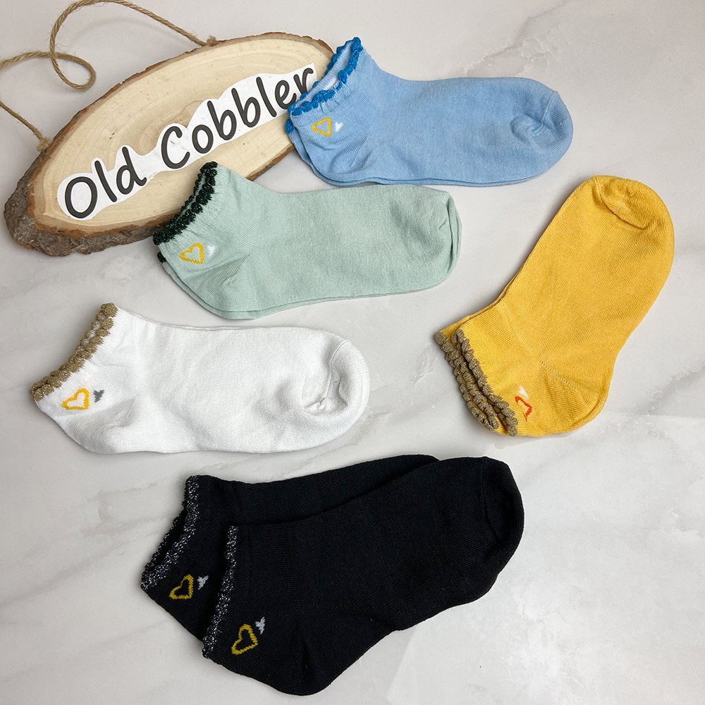 OC-SB9447 Spring and Autumn Girls' Socks Shallow Mouth Low Cut Student Motion Invisible Boat Socks Love Polyester Wholesale