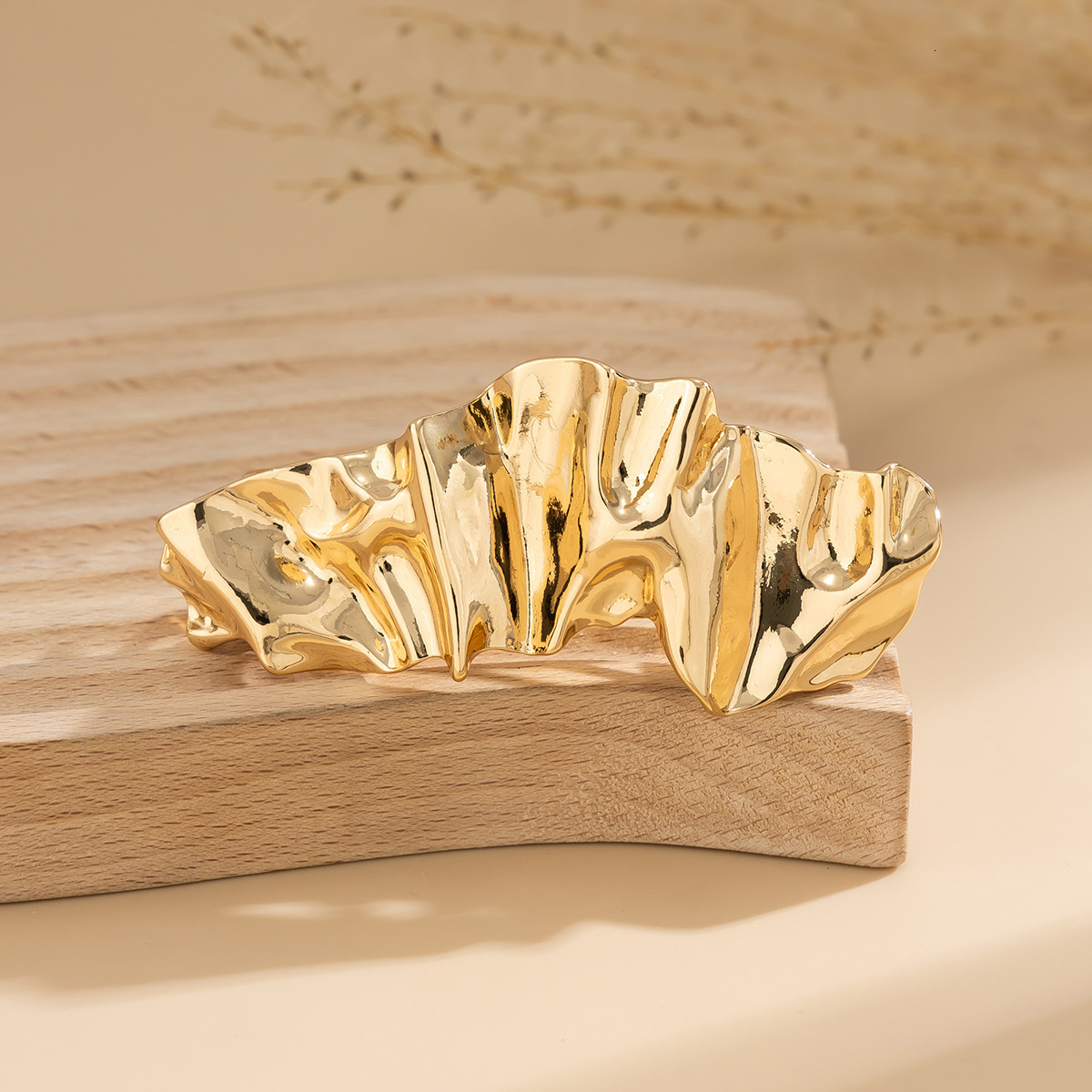 Jewelry metal concave convex folded alloy Hairpin irregular temperament hair clip F08.27-3.8 aa419