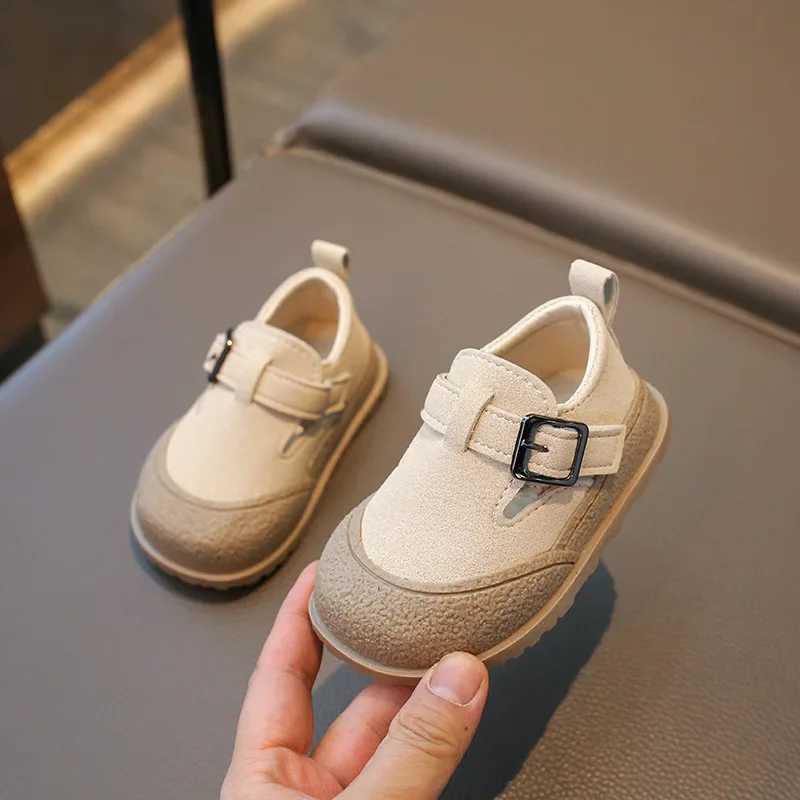 New Boys and Girls Casual Shoes Childrens Fashion Buckle Round Toe British Style Loafers Childrens Neutral Shoes Baby First Step Walker M240827