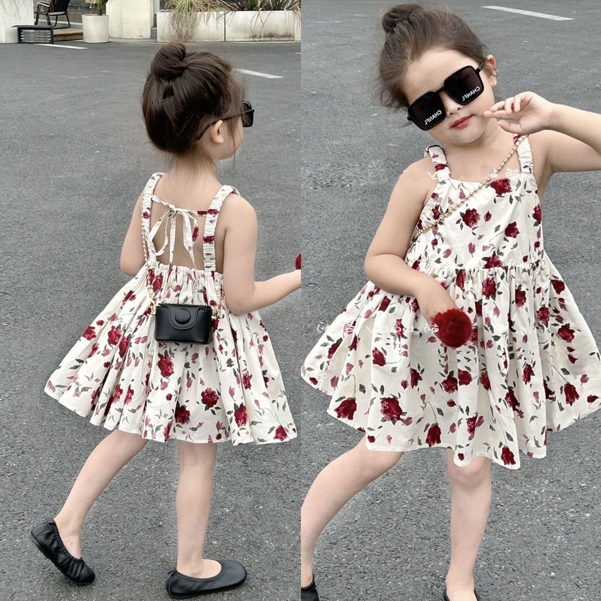 Girls' summer new vacation style Korean version tank top dress for children F20-08.27
