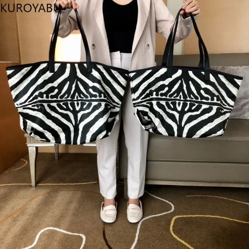 Fashion Women Shoulder Bag Zebra Stripes Tote Handbags Large Capacity Y2k Bag Female Travel Shopping Bags Bolsas Para Mujeres 240827