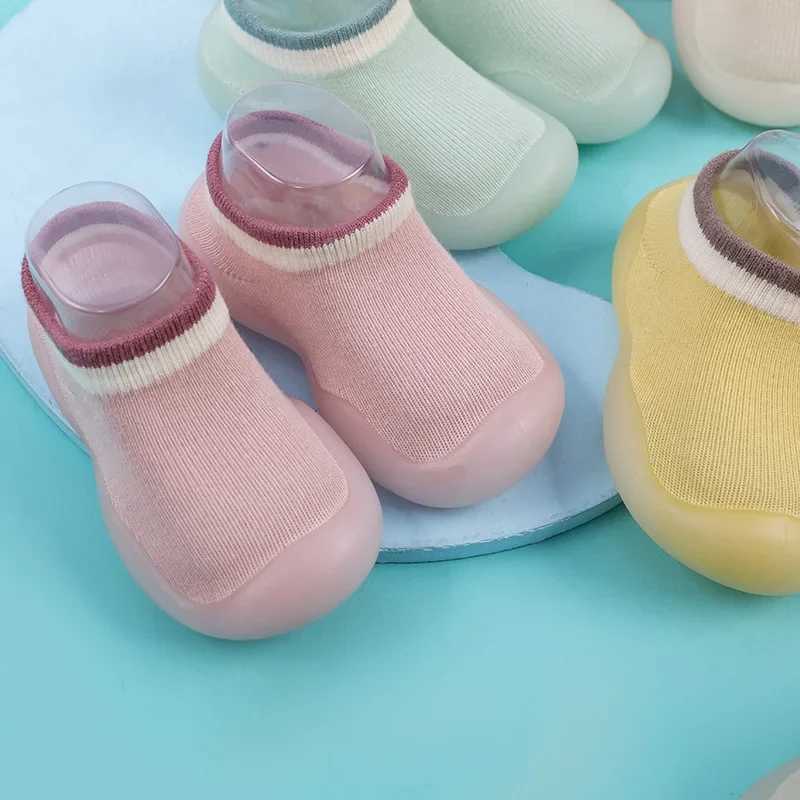 Baby boys and girls socks shoes unisex non slip flooring first mover childrens soft rubber sole baby and toddler solid color shoes M240827