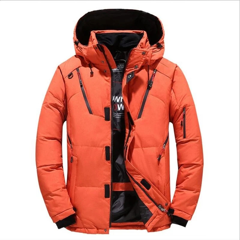 20 Degree Winter Clothing Men White Duck goose Feather coat Thick Mens Warm Snow Jacket Coat Windbreaker Men 240826