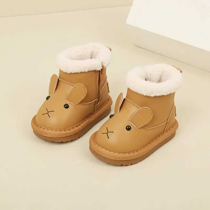 Plush Short Boots Cartoon Edition Walking Shoes Baby Warm Snow Boots Autumn and Winter Boys Cotton Shoes M240827
