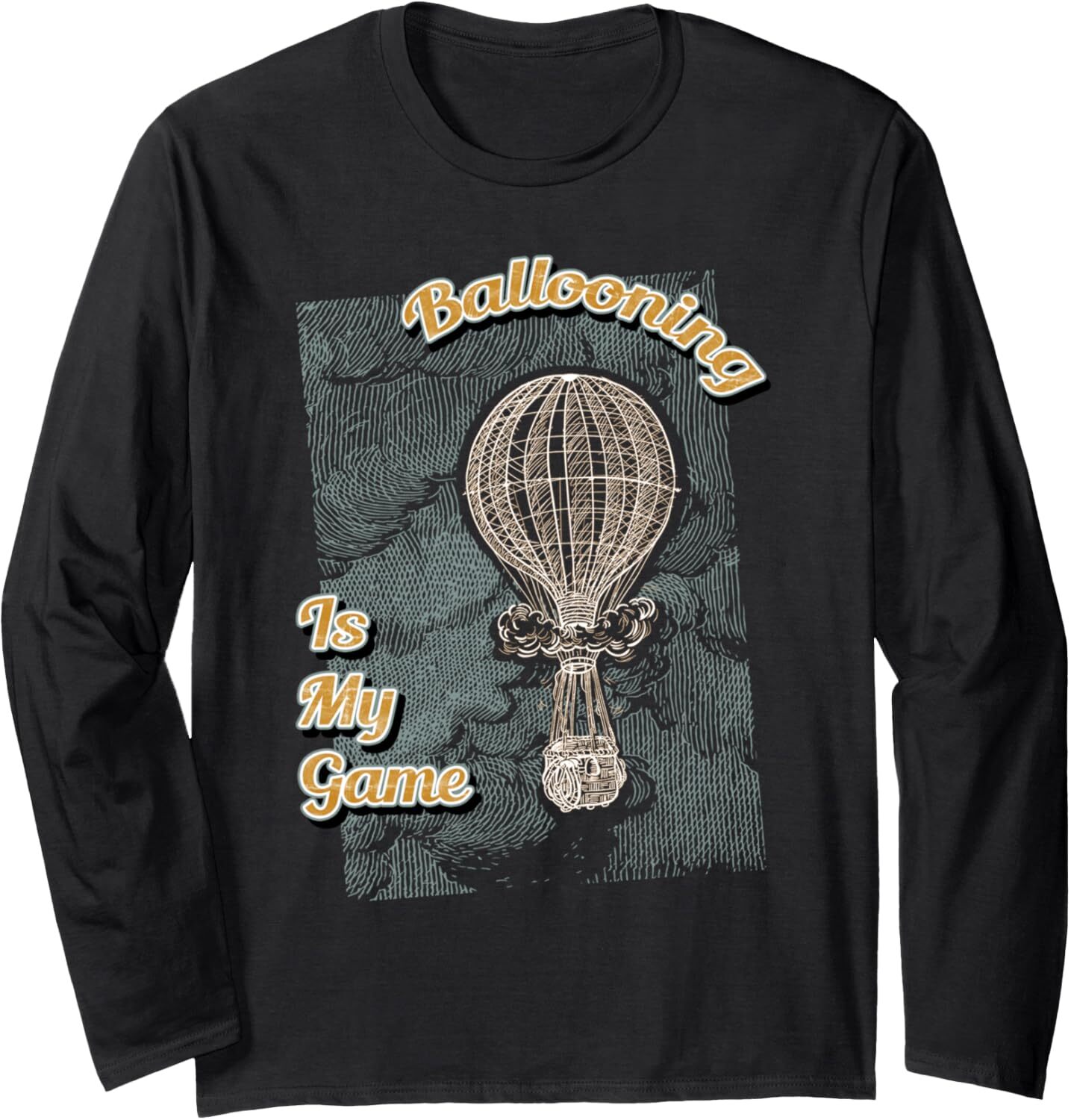 Long Sleeve Shirts For Men Sweatshirt Ballooning Is My Game Funny Hot Air Balloons Gift Tee Streetwear Casual Tops Clothes Free shipping