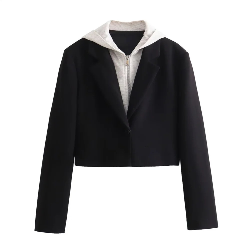 Taop Za Spring Product Womens Fashion Casual Edition Slim fit Long sleeved Hoodie Shorts 240827
