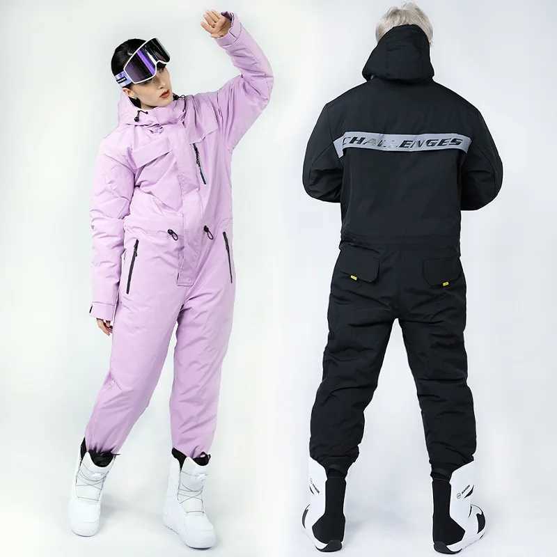 Skiing Suits Outdoor Jumpsuit Ski Suit Ski Suit For Snowboard Snow Suit Men Women Waterproof Windproof Coldproof Thickened Warm Sport Skiing H240826