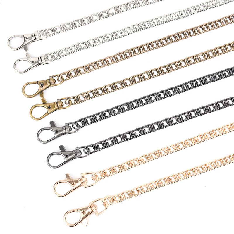 100cm Handbag Metal Chains DIY Purse Chain With Buckles Shoulder Bags Straps Handles Bag Parts GoldSilverGun black y250213
