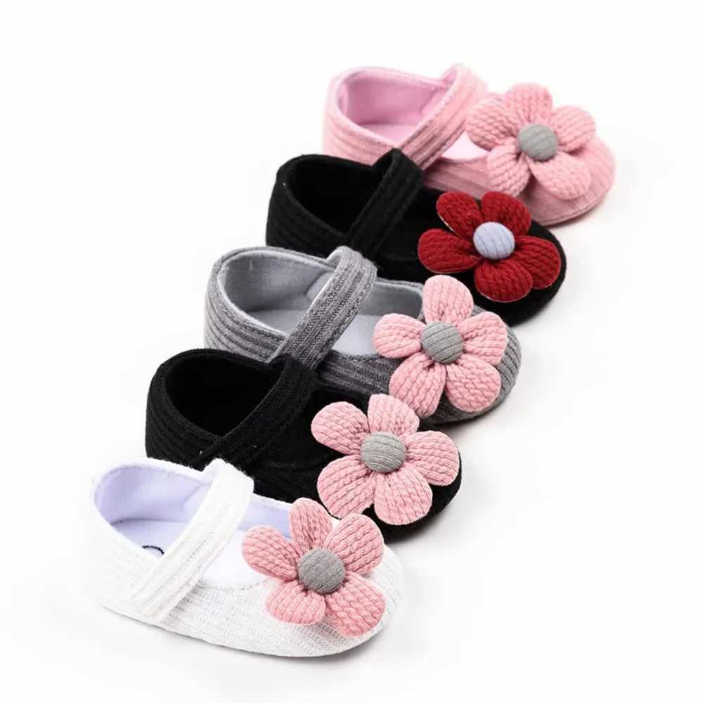 Baby girl Princess Mary Jane apartment shoes childrens soft soled wedding dress first walker anti slip bow knot pre walking shoes M240827